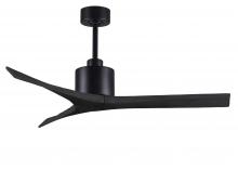  MW-BK-BK-52 - Mollywood 6-speed contemporary ceiling fan in Matte Black finish with 52” solid matte black wood