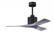  NK-BK-BW-42 - Nan 6-speed ceiling fan in Matte Black finish with 42” solid barn wood tone wood blades