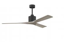  NK-BK-GA-60 - Nan 6-speed ceiling fan in Matte Black finish with 60” solid gray ash tone wood blades