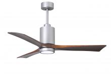  PA3-BN-WA-52 - Patricia-3 three-blade ceiling fan in Brushed Nickel finish with 52” solid walnut tone blades an