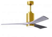  PA3-BRBR-BW-52 - Patricia-3 three-blade ceiling fan in Brushed Brass finish with 52” solid barn wood tone blades