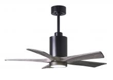  PA5-BK-BW-42 - Patricia-5 five-blade ceiling fan in Matte Black finish with 42” solid barn wood tone blades and