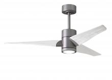  SJ-BN-MWH-52 - Super Janet three-blade ceiling fan in Brushed Nickel finish with 52” solid matte white wood bla