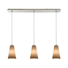  10940/3LP - Connor 3-Light Linear Mini Pendant Fixture in Satin Nickel with Peach Blown Glass