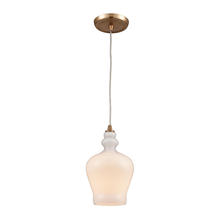  60076-1 - Menlow Park 1-Light Mini Pendant in Satin Brass with Opal White Glass