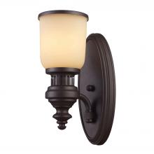  66130-1 - Chadwick 1-Light Wall Lamp in Oiled Bronze with Off-white Glass