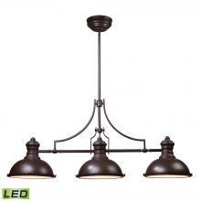  66135-3-LED - Chadwick 3-Light Island Light in Oiled Bronze with Matching Shade - Includes LED Bulbs