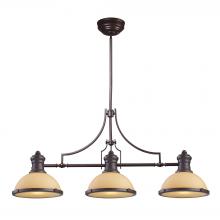  66235-3 - Chadwick 3-Light Island Light in Oiled Bronze with Off-white Glass