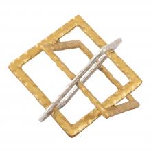  S0807-9819 - Abstract Interlocking Sculpture - Brass and Nickel