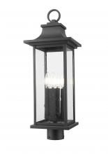 Z-Lite 5017PHBR-BK - 4 Light Outdoor Post Mount Fixture