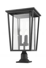  571PHXLR-533PM-BK - 3 Light Outdoor Pier Mounted Fixture