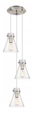  113-410-1PS-SN-G411-8SDY - Newton Cone - 3 Light - 16 inch - Brushed Satin Nickel - Multi Pendant