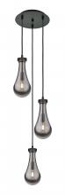  113-451-1P-BK-G451-5SM - Owego - 3 Light - 13 inch - Matte Black - Multi Pendant