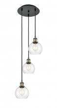  113B-3P-BAB-G122-6 - Athens - 3 Light - 12 inch - Black Antique Brass - Cord Hung - Multi Pendant