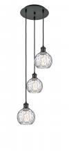 Innovations Lighting 113B-3P-BK-G1215-6 - Athens Water Glass - 3 Light - 13 inch - Matte Black - Cord hung - Multi Pendant