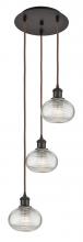 Innovations Lighting 113B-3P-OB-G555-6CL - Ithaca - 3 Light - 13 inch - Oil Rubbed Bronze - Cord hung - Multi Pendant