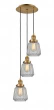  113F-3P-BB-G142 - Chatham - 3 Light - 14 inch - Brushed Brass - Cord hung - Multi Pendant