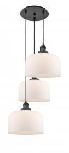  113F-3P-BK-G71-L - Cone - 3 Light - 18 inch - Matte Black - Cord hung - Multi Pendant