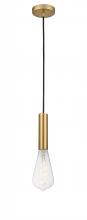  198-1P-SG-BB95LED - Edison - 1 Light - 4 inch - Satin Gold - Cord hung - Mini Pendant