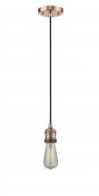  200C-AC - Bare Bulb - 1 Light - 3 inch - Antique Copper - Cord hung - Mini Pendant