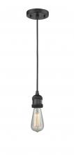  200C-BK - Bare Bulb - 1 Light - 3 inch - Matte Black - Cord hung - Mini Pendant