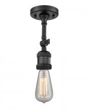  200NH-F-BK - Bare Bulb 1 Light Semi-Flush Mount