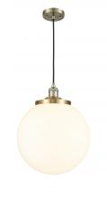  201C-AB-G201-14 - Beacon - 1 Light - 14 inch - Antique Brass - Cord hung - Mini Pendant