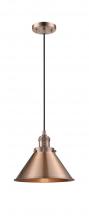  201C-AC-M10-AC - Briarcliff - 1 Light - 10 inch - Antique Copper - Cord hung - Mini Pendant