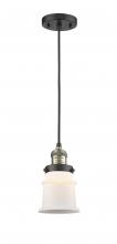  201C-BAB-G181S - Canton - 1 Light - 5 inch - Black Antique Brass - Cord hung - Mini Pendant