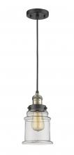  201C-BAB-G182 - Canton - 1 Light - 6 inch - Black Antique Brass - Cord hung - Mini Pendant