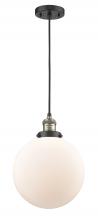  201C-BAB-G201-10 - Beacon - 1 Light - 10 inch - Black Antique Brass - Cord hung - Mini Pendant