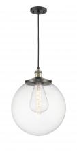  201C-BAB-G202-14 - Beacon - 1 Light - 14 inch - Black Antique Brass - Cord hung - Mini Pendant