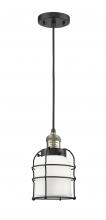  201C-BAB-G51-CE - Bell Cage - 1 Light - 6 inch - Black Antique Brass - Cord hung - Mini Pendant