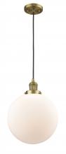  201C-BB-G201-12 - Beacon - 1 Light - 12 inch - Brushed Brass - Cord hung - Mini Pendant