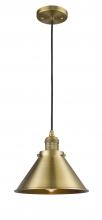  201C-BB-M10-BB - Briarcliff - 1 Light - 10 inch - Brushed Brass - Cord hung - Mini Pendant