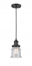  201C-BK-G184S-LED - Canton - 1 Light - 5 inch - Matte Black - Cord hung - Mini Pendant