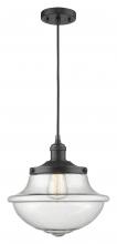  201C-BK-G544 - Oxford - 1 Light - 12 inch - Matte Black - Cord hung - Mini Pendant