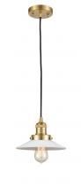  201C-SG-G1 - Halophane - 1 Light - 9 inch - Satin Gold - Cord hung - Mini Pendant