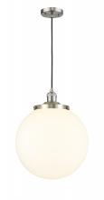  201C-SN-G201-14 - Beacon - 1 Light - 14 inch - Brushed Satin Nickel - Cord hung - Mini Pendant