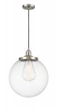  201C-SN-G202-14 - Beacon - 1 Light - 14 inch - Brushed Satin Nickel - Cord hung - Mini Pendant