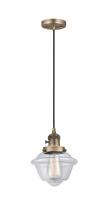  201CSW-BB-G532 - Oxford - 1 Light - 7 inch - Brushed Brass - Cord hung - Mini Pendant