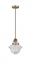  201CSW-BB-G534 - Oxford - 1 Light - 7 inch - Brushed Brass - Cord hung - Mini Pendant