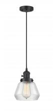  201CSW-BK-G172 - Fulton - 1 Light - 7 inch - Matte Black - Cord hung - Mini Pendant