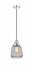  201CSW-PC-G142 - Chatham - 1 Light - 7 inch - Polished Chrome - Cord hung - Mini Pendant