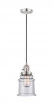  201CSW-PN-G184 - Canton - 1 Light - 6 inch - Polished Nickel - Cord hung - Mini Pendant