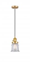  201CSW-SG-G182S - Canton - 1 Light - 5 inch - Satin Gold - Cord hung - Mini Pendant