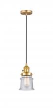  201CSW-SG-G184S - Canton - 1 Light - 5 inch - Satin Gold - Cord hung - Mini Pendant