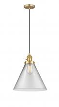  201CSW-SG-G42-L - Cone - 1 Light - 12 inch - Satin Gold - Cord hung - Mini Pendant