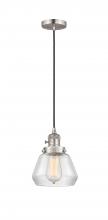  201CSW-SN-G172 - Fulton - 1 Light - 7 inch - Brushed Satin Nickel - Cord hung - Mini Pendant