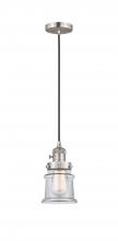  201CSW-SN-G182S - Canton - 1 Light - 5 inch - Brushed Satin Nickel - Cord hung - Mini Pendant